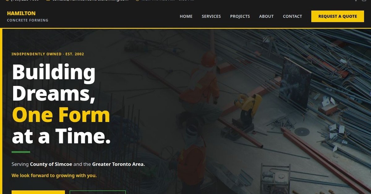 Hamilton Concrete Forming | Simcoe County & GTA Foundations